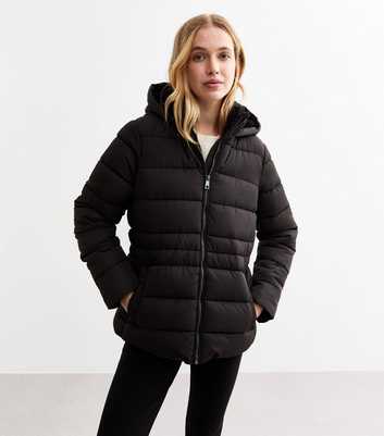 Black Hooded Puffer Jacket