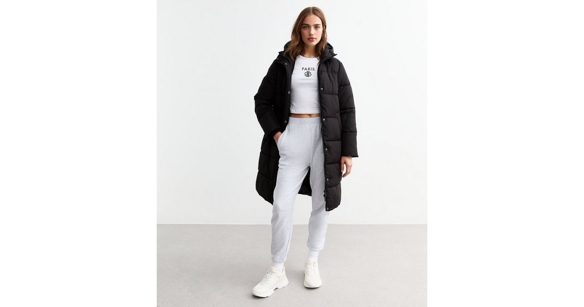 Black Longline Puffer Coat