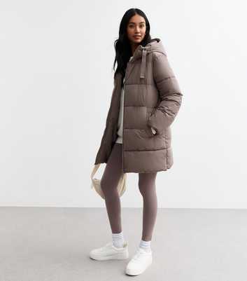 Mink Hooded Mid Length Puffer Coat