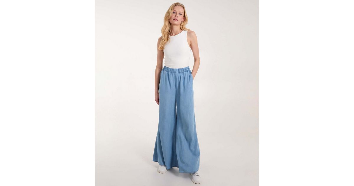 Blue Vanilla Pale Blue Wide Leg Trousers New Look