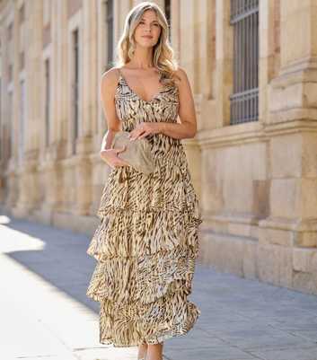 Finding Friday Brown Tiered Maxi Dress