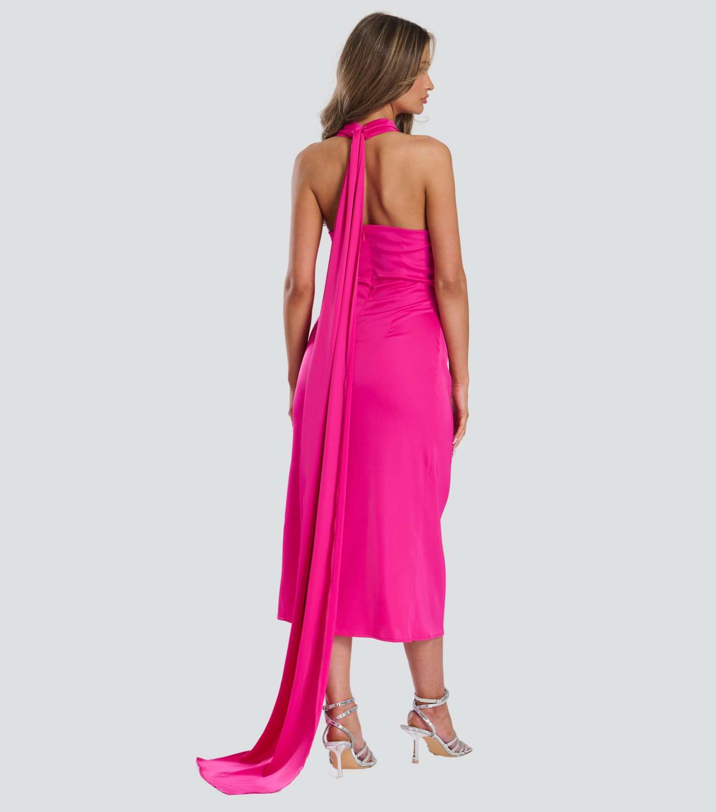Finding Friday Pink Satin Midi Dress Image 5
