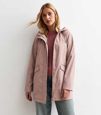 Pink Unlined Hooded Raincoat 