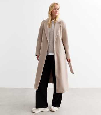 Tall Cream Tailored Unlined Longline Belted Coat