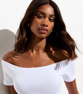 New look white shop off the shoulder top