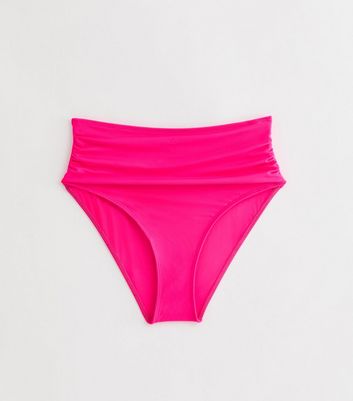 Gini London Pink High-Waisted Bikini Bottoms New Look