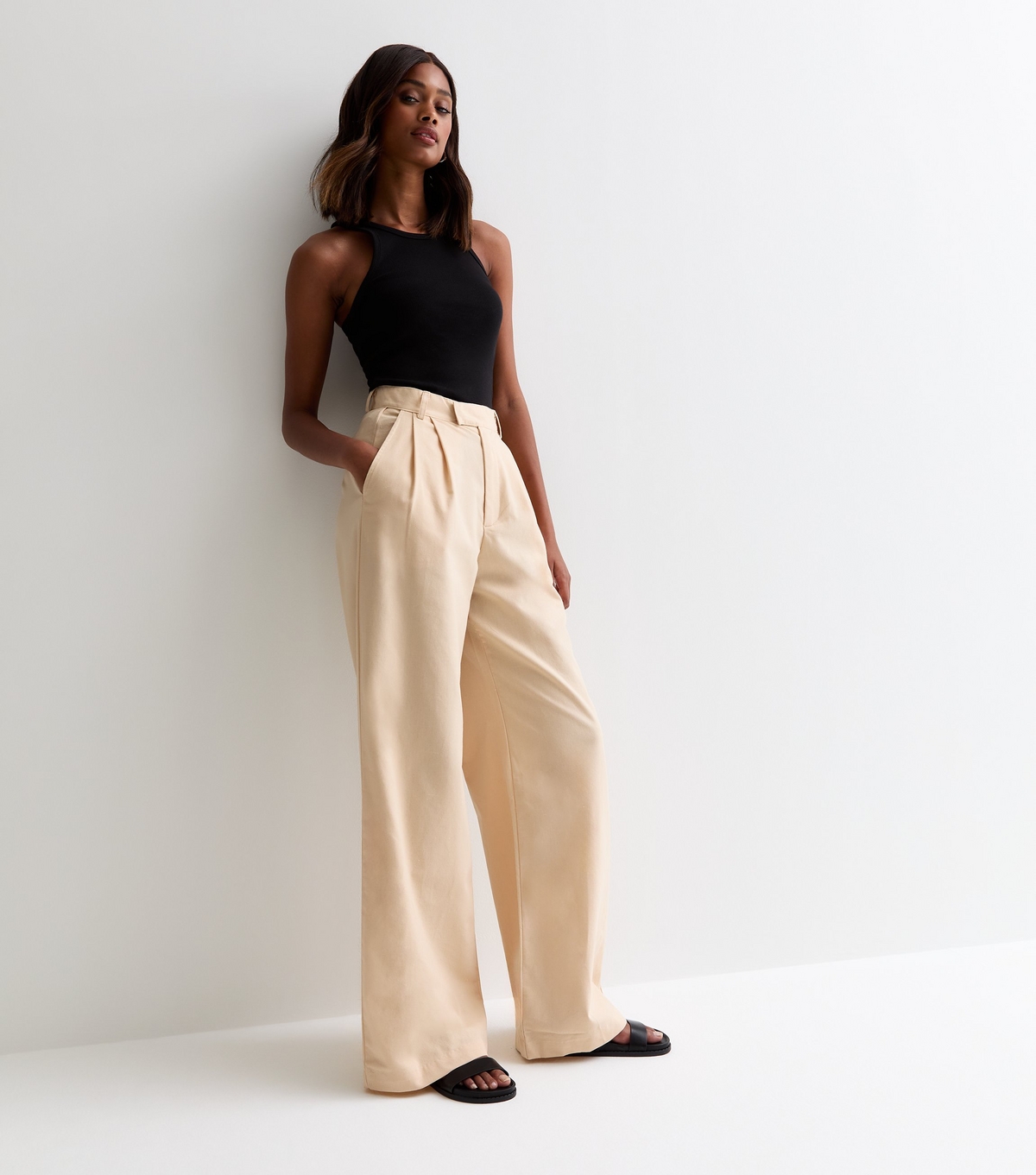 Women's Wide Leg Tailored Trousers Gini London New Look