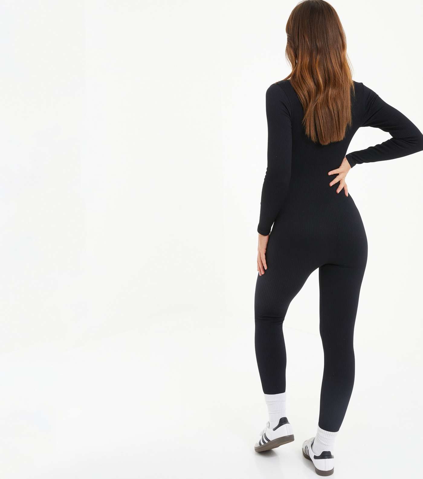 Quiz Black Long Sleeve Seamless Jumpsuit  Image 3