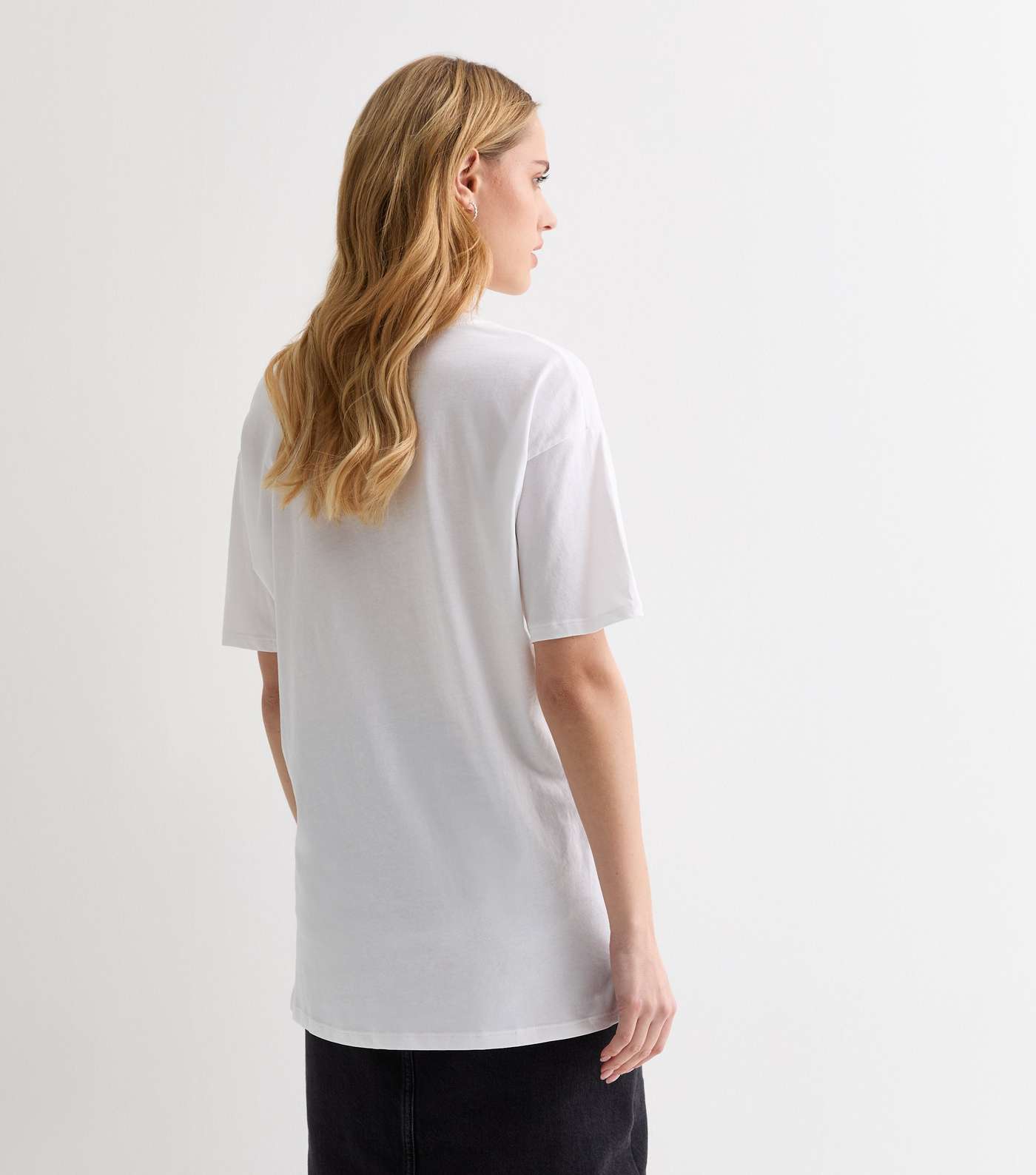 White Cotton San Fran Logo Oversized T-Shirt Image 4