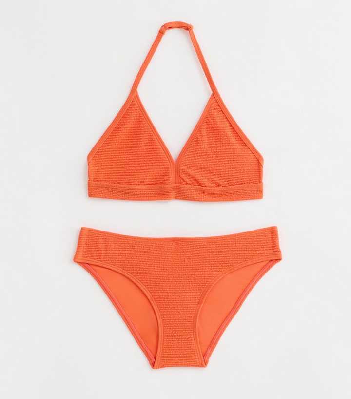 Swim Suits Neon Orange Triangle Bikini Otrain Reviews On Shein