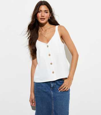 White Button-Through Cami Top 