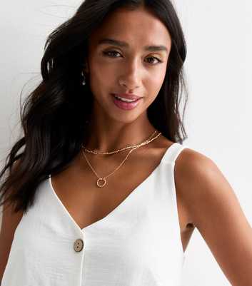 Petite White Button-Through Cami Top