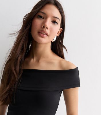 New look black online bardot top