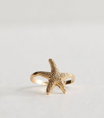 Gold Starfish Ring New Look