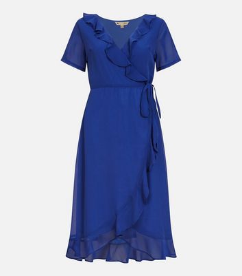 Frill wrap store midi dress