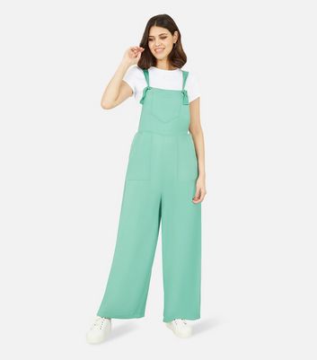 Yumi Mint Green Pocket Front Dungarees New Look