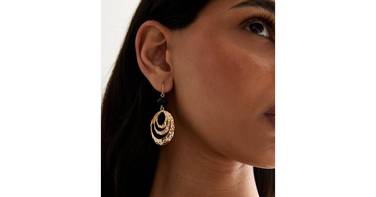 Lee Black Granite Rose Gold Tone Earrings main image 0