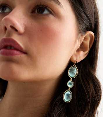 Turquois Gem Stone Drop Earrings