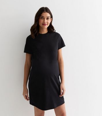 Maternity Black Mini T Shirt Dress New Look