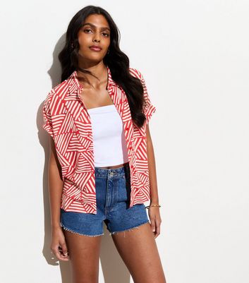 new look pink linen shirt