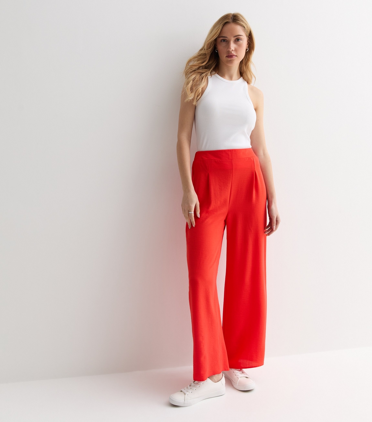 Women's Red Wide Leg Trousers New Look