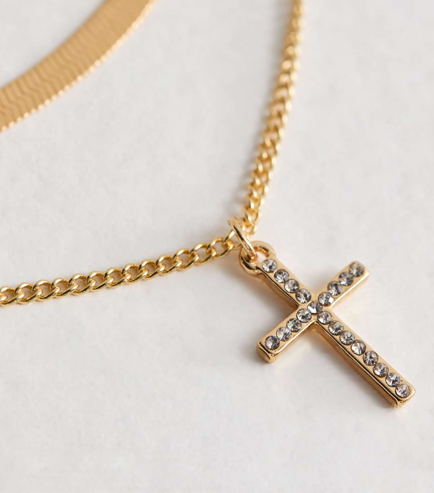 Gold Layered Cross Pendant Necklace Image 4