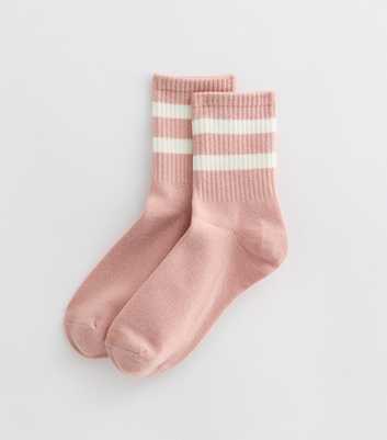 Pink Sports Stripe Socks