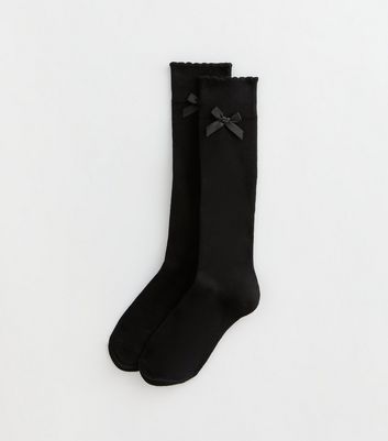 Wholesale Girls Knee High Socks in Black main image 1