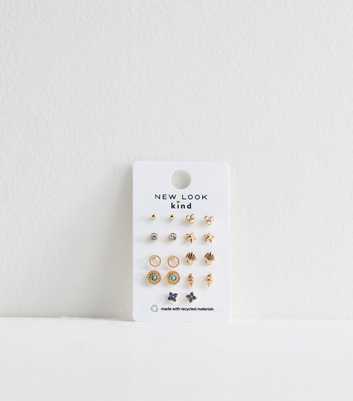 9 Pack of Various Starfish Shell Stud Earrings 