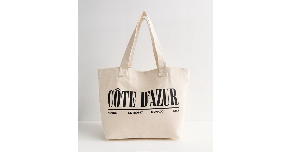 Stone Côte d'Azur Large Tote Bag | New Look