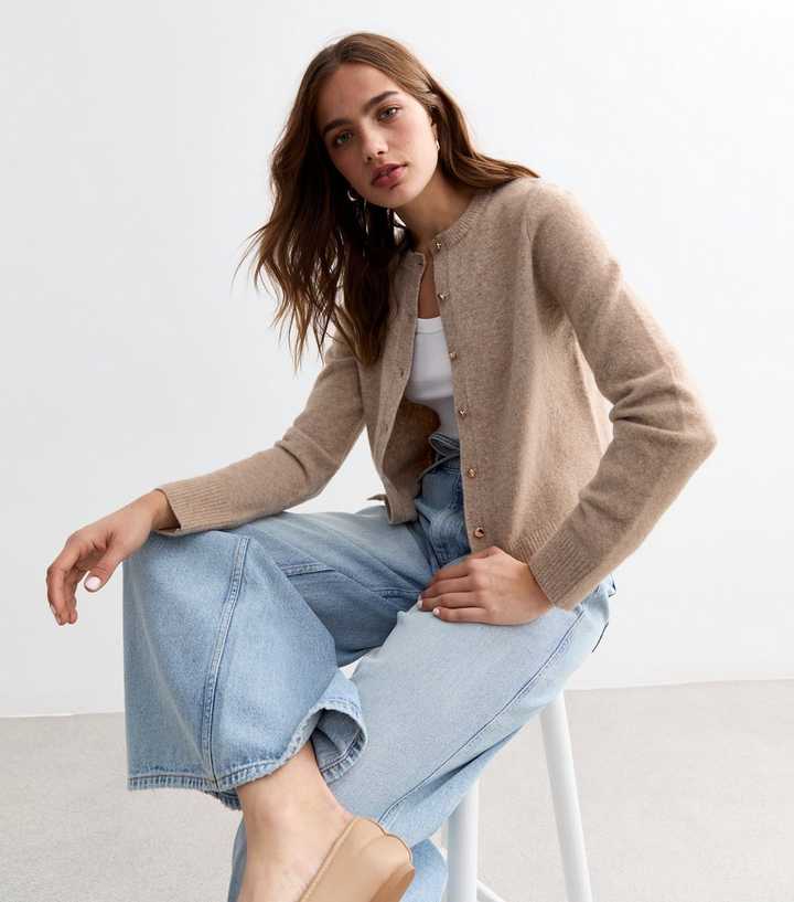Light Brown Soft Knit Cardigan