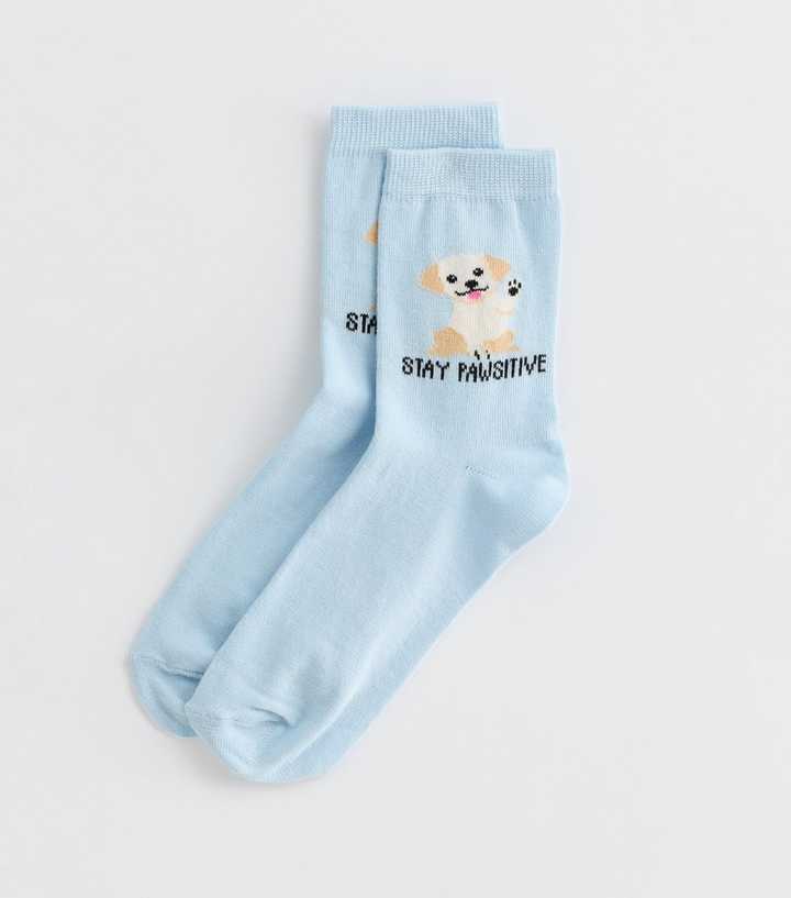 Blue Stay Pawsitive Tube Socks 