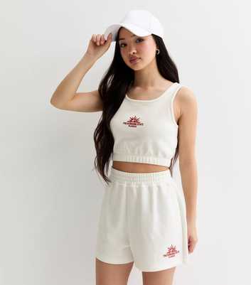 Girls Cream Sunshine State Embroidered Shorts