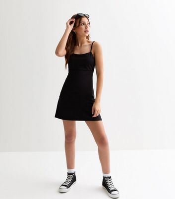Girls Black Tennis Skort Mini Dress New Look