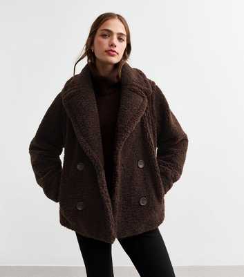 Brown Short Borg Coat