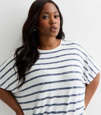 Curves White Stripe Print T-Shirt