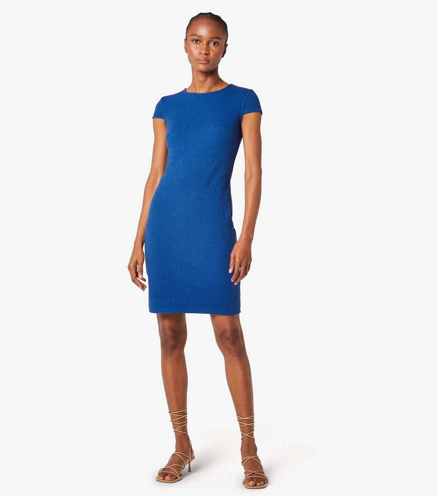 Apricot Blue Textured Bodycon Mini Dress Image 2