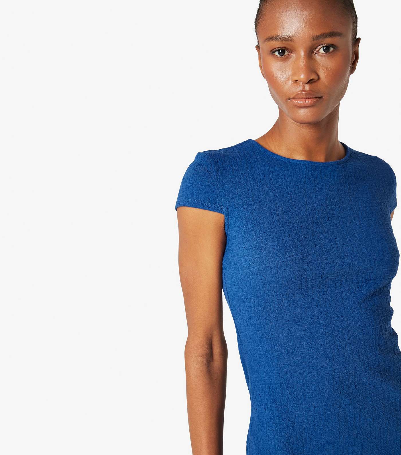 Apricot Blue Textured Bodycon Mini Dress Image 4
