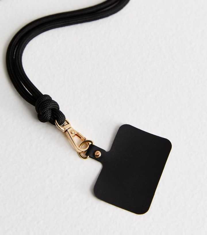 Black Adjustable Crossbody Rope Phone Strap 