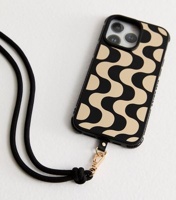 Black Adjustable Crossbody Rope Phone Strap | New Look