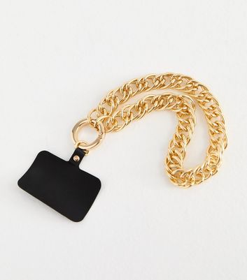 Gold Chunky-Chain Wrist Phone Strap | New Look