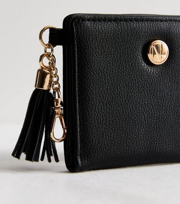 Black Tassel Detail Cardholder New Look