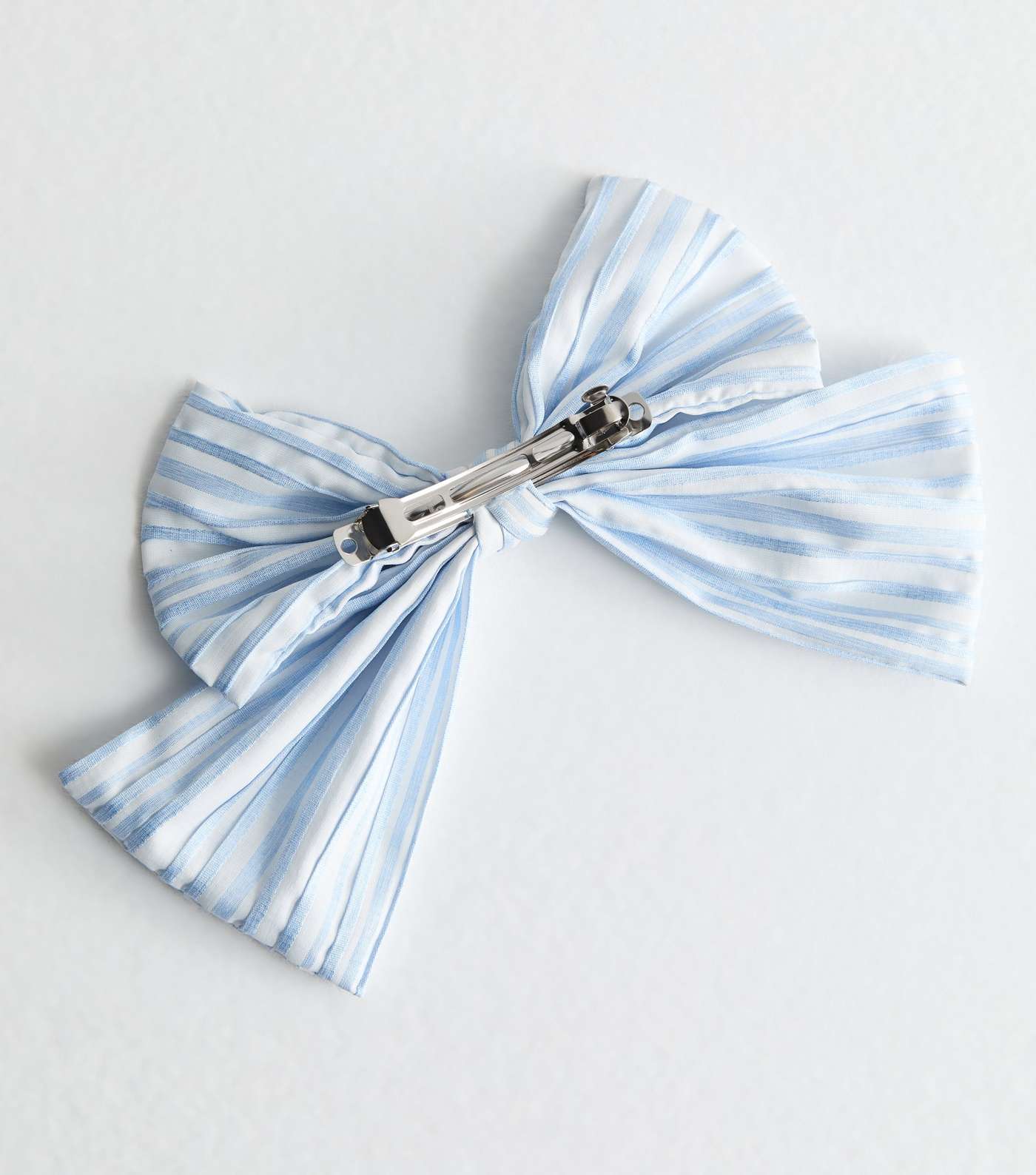 Blue Stripe Bow Hair Slide Image 3