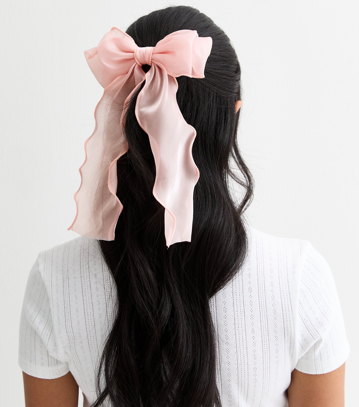 Pink Organza Bow Hair Slide New Look