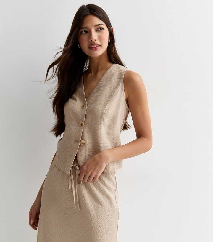Stone Button Front Waistcoat