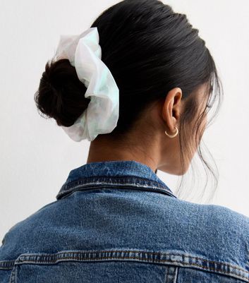 Iridescent Organza Oversized Scrunchie New Look