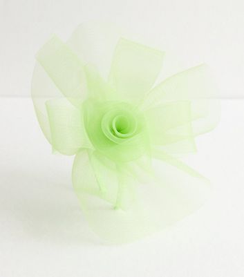 Light Green Mesh Flower Fascinator New Look