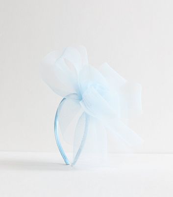 Pale Blue Mesh Flower Fascinator New Look