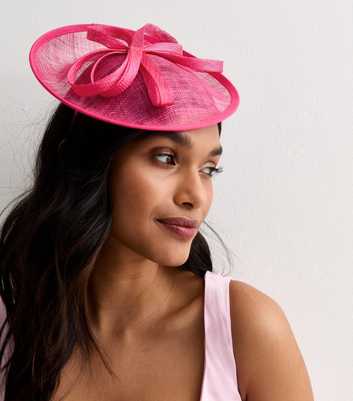 Bright Pink Disc Bow Fascinator 