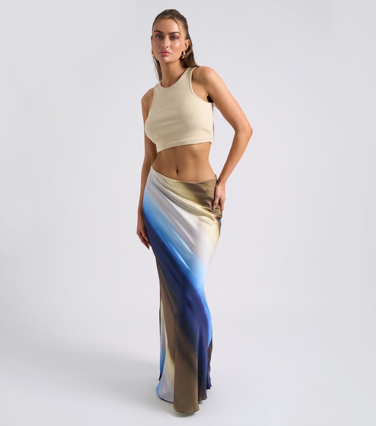 Women's Ombre Bias Cut Maxi Skirt Urban Bliss New Look